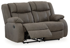 First Base Gunmetal Reclining Loveseat and Recliner - Ornate Home
