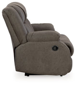 First Base Gunmetal Reclining Loveseat and Recliner - Ornate Home
