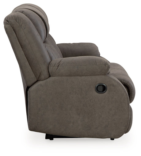 First Base Gunmetal Reclining Loveseat and Recliner - Ornate Home