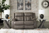 First Base Gunmetal Reclining Loveseat and Recliner - Ornate Home