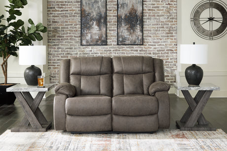 First Base Gunmetal Reclining Loveseat and Recliner - Ornate Home