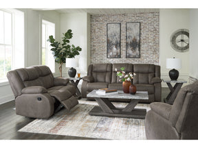 First Base Gunmetal Reclining Sofa, Loveseat and Recliner - Ornate Home