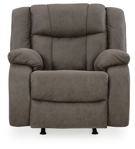 First Base Gunmetal Reclining Sofa, Loveseat and Recliner - Ornate Home
