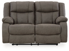 First Base Gunmetal Reclining Sofa, Loveseat and Recliner - Ornate Home