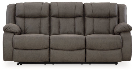 First Base Gunmetal Reclining Sofa, Loveseat and Recliner - Ornate Home