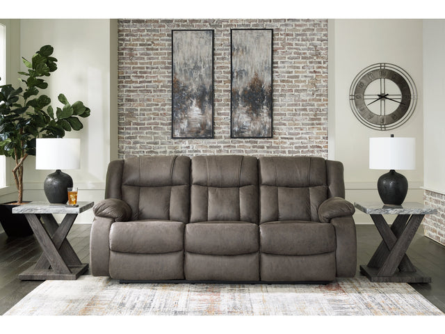 First Base Gunmetal Reclining Sofa (Online Special Price) - Ornate Home