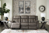 First Base Gunmetal Reclining Sofa (Online Special Price) - Ornate Home