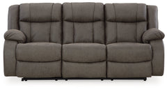 First Base Gunmetal Reclining Sofa - Ornate Home