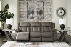 First Base Gunmetal Reclining Sofa - Ornate Home