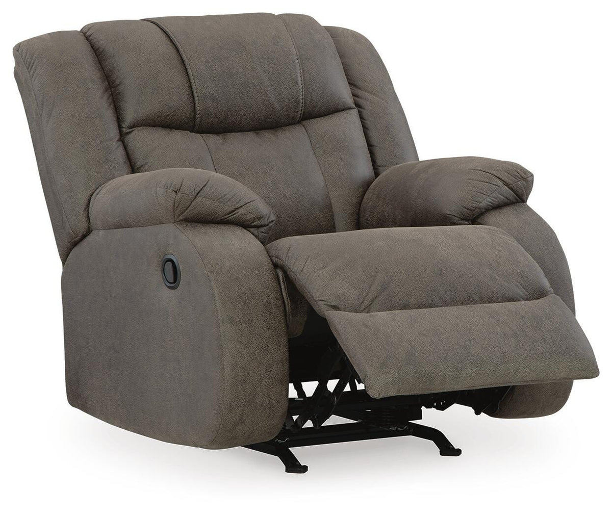 First Base Gunmetal Reclining Sofa and 2 Recliners - Ornate Home