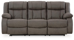 First Base Gunmetal Reclining Sofa and 2 Recliners - Ornate Home