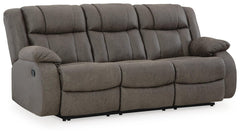 First Base Gunmetal Reclining Sofa and 2 Recliners - Ornate Home