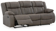 First Base Gunmetal Reclining Sofa and 2 Recliners - Ornate Home