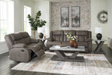 First Base Gunmetal Reclining Sofa and Loveseat (Online Special Price) - Ornate Home