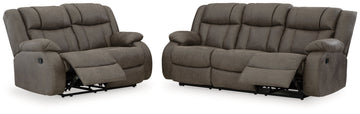 First Base Gunmetal Reclining Sofa and Loveseat - Ornate Home
