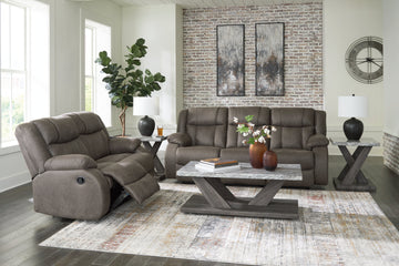 First Base Gunmetal Reclining Sofa and Loveseat - Ornate Home