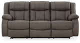 First Base Gunmetal Reclining Sofa and Recliner (Online Special Price) - Ornate Home