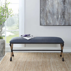 Firth Rustic Navy Bench - Ornate Home