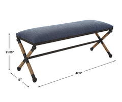 Firth Rustic Navy Bench - Ornate Home