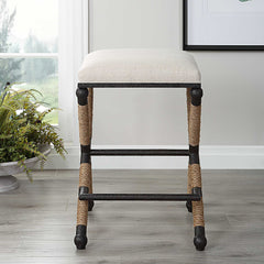 Firth Rustic Oatmeal Counter Stool - Ornate Home