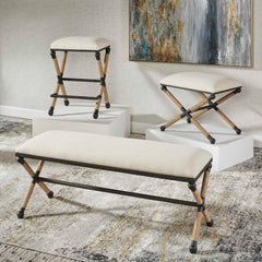 Firth Rustic Oatmeal Counter Stool - Ornate Home