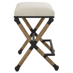Firth Rustic Oatmeal Counter Stool - Ornate Home