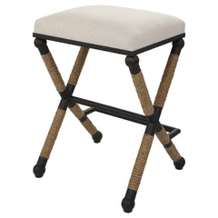 Firth Rustic Oatmeal Counter Stool - Ornate Home