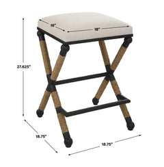 Firth Rustic Oatmeal Counter Stool - Ornate Home
