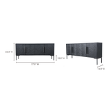 Fishbone Black Sideboard - Ornate Home