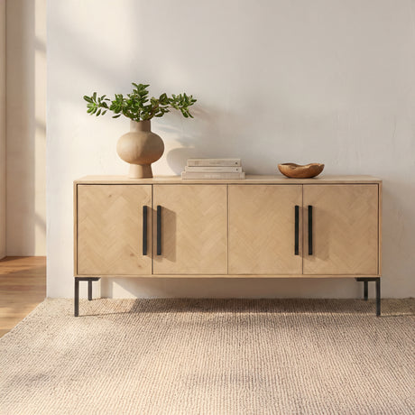 Fishbone Natural Sideboard - Ornate Home