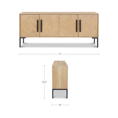 Fishbone Natural Sideboard - Ornate Home