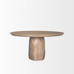 Fitzgerald Light Brown 60" Round Pedestal Dining Table - Ornate Home
