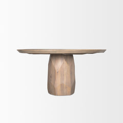 Fitzgerald Light Brown 60" Round Pedestal Dining Table - Ornate Home