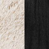 Fitzroy Latte Faux Fur Upholstered Chair Solid Wood Arms - Ornate Home