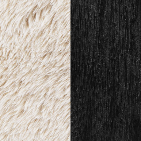 Fitzroy Latte Faux Fur Upholstered Chair Solid Wood Arms - Ornate Home