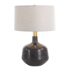 Flanagan Black/Brass Mottled Gloss Table Lamp - Ornate Home