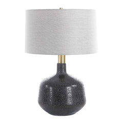 Flanagan Black/Brass Mottled Gloss Table Lamp - Ornate Home