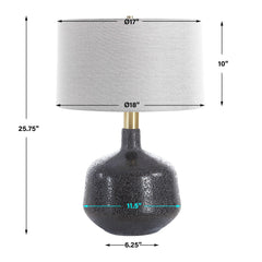 Flanagan Black/Brass Mottled Gloss Table Lamp - Ornate Home