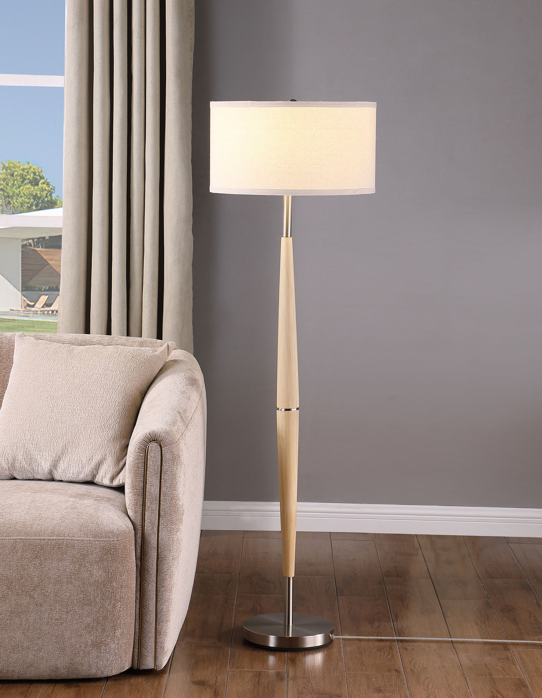 Flanary White Floor Lamp - Ornate Home