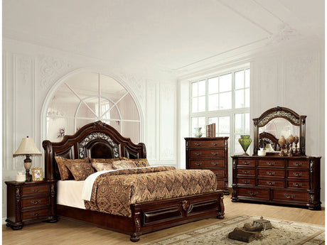 Flandreau Brown Cherry/Espresso 4 Pc. Queen Bedroom Set - Ornate Home