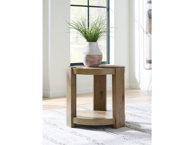 Flangren Light Brown End Table - Ornate Home