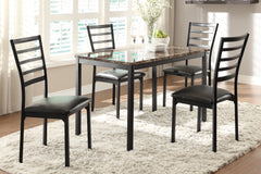 Flannery Black/Brown Side Chair (Set of 4) - Ornate Home