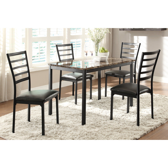 Flannery Black/Brown Side Chair (Set of 4) - Ornate Home