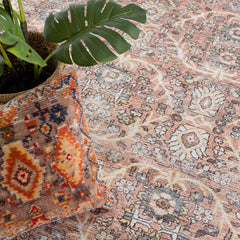 Flat Pile Urpi Red Washable Rug - Clearance - Ornate Home