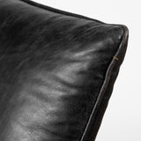 Flavelle Black Leather Cushion Seat and Solid Iron Base Accent Chair - Ornate Home