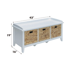 Flavius White Bench - Ornate Home