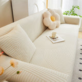 Fleece Stretch Sofa Slipcover Washable Soft Spandex Couch Cover Furniture Protector - Ornate Home