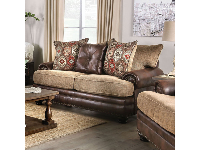 Fletcher Brown/Tan Loveseat - Ornate Home