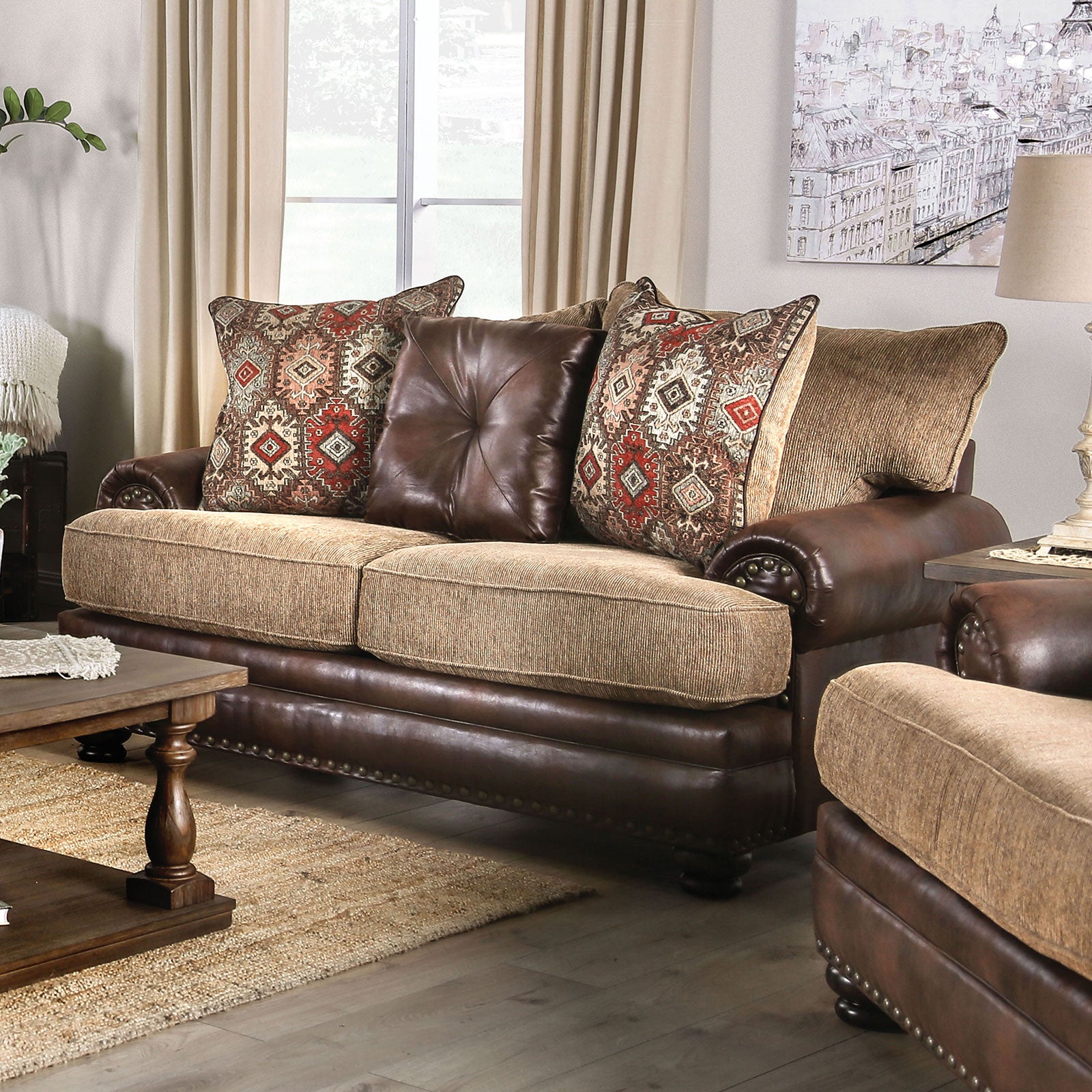 Fletcher Brown/Tan Sofa & Loveseat - Ornate Home