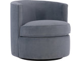 Fleur Blue Fabric Swivel Chair - Ornate Home